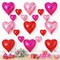 Red Pink Heart Balloons, 19PCS Light Pink Heart Shape Balloon, 18Inch with 10Inch Hot Pink and Red Helium Mylar Love Heart Balloon for Birthday Bridal Shower Wedding Valentine Anniversary Decorations